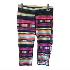 Fila Running Capri Workout Leggings Striped